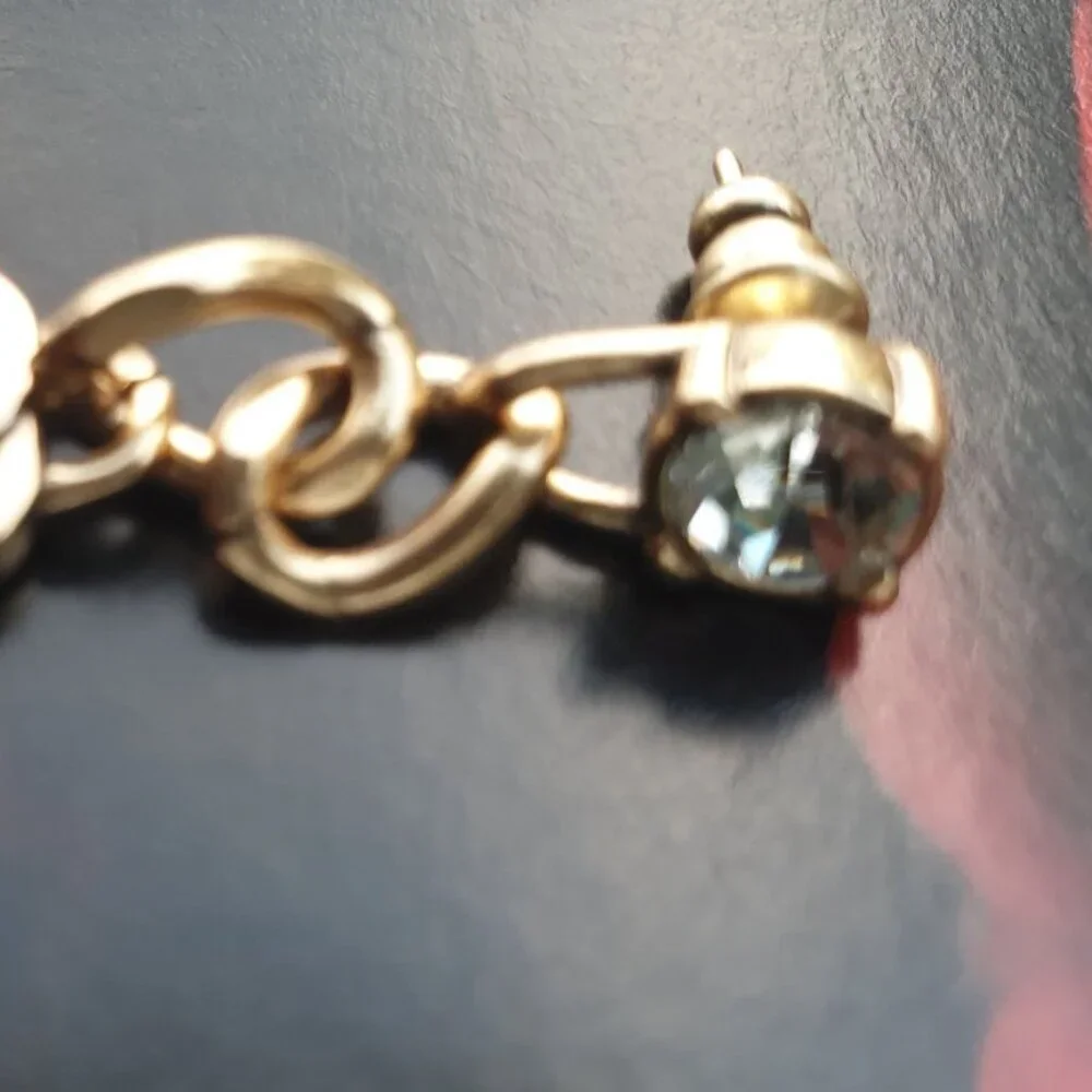 Gold Metal Dangle Crystal Earrings Fashion Women Casual Formal Jewelry Gift